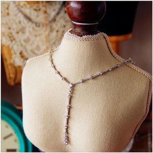 Cubic Zirconia Necklace Set, Silver Crystal